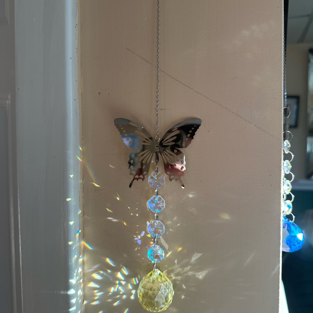 Butterfly Crystal Sun Catcher Handmade Customizable